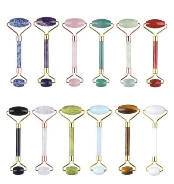 

facial massage roller double heads jade stone face lift hands body skin relaxation slimming beauty health skin care tools9663037