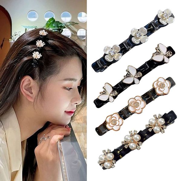 

women's flower clips are used for multi -functional hair clips that weave and shape side clamps, and various styles of bangs are high -