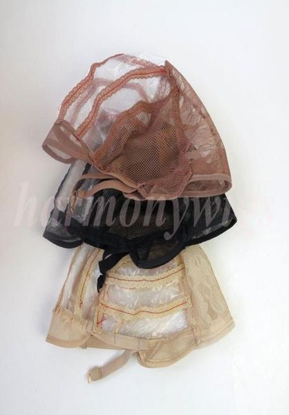 

wig cap for making wigs with adjustable strap on the back weaving cap 3 colors quality4038892, Black;brown