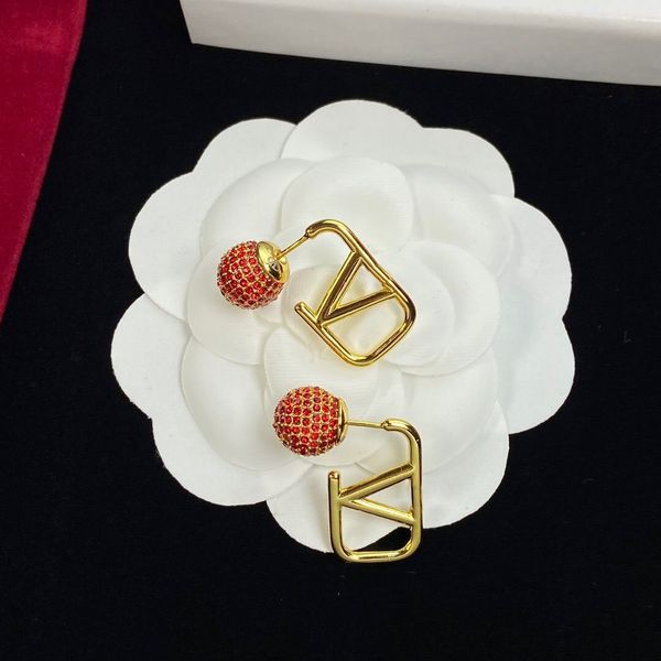 

gold color women designer stud orange sphericity luxury brass engagement earring wholesale, Golden;silver