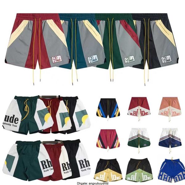 

rhude designer shorts mens fashion beach pants sports fitness luxury shorts summer casual versatile quick drying breathable mesh pants l32k, White;black