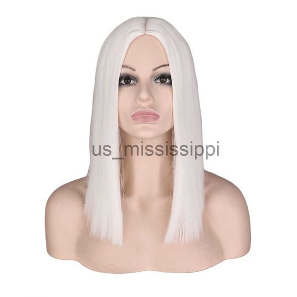 

cosplay wigs qqxcaiw short bob wig straight 14 inch white cosplay party costume high temperature fiber synthetic hair wigs x0630, Black