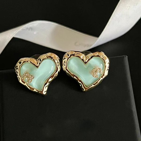 

women brand luxury letters designer earrings stud shining diamond bling crystal elegant pink love heart earings 18k gold earring ear rings j, Golden;silver