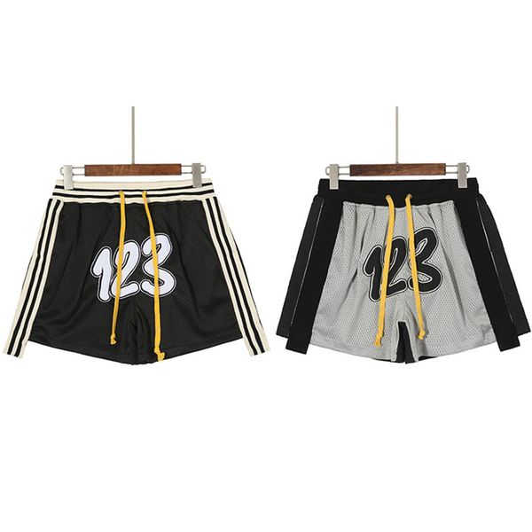 

mens fashion r123 shorts designer male exclusive summer beach breathable mesh quick dry shorts men sports leisure short, White;black