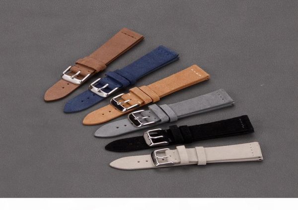 

eache suede watch leather band strap sell beige lightdark brown black grey blue watch straps 18mm 20mm 22mm t1907024829841, Black;brown