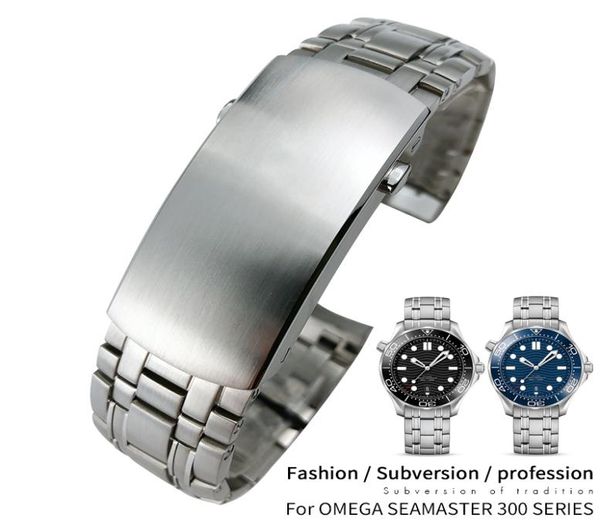 

20mm 316l stainless steel watch band special for new seamaster diver 300m silver strap calibre omega 8800 movement4257292, Black;brown