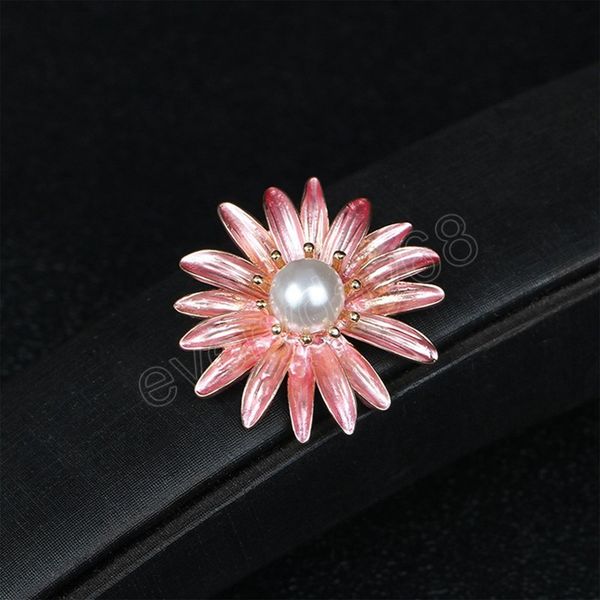 

flower brooches for women pearl pink flower party office brooch pin gifts, Gray