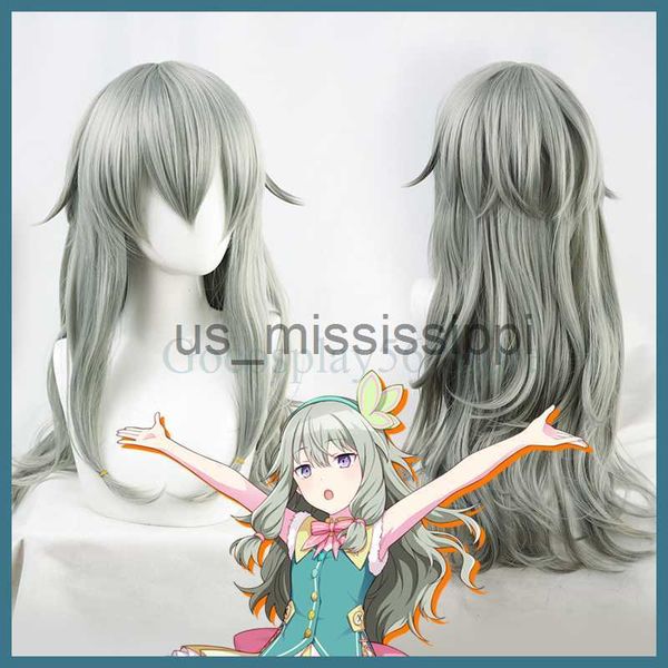 

cosplay wigs kusanagi nene cosplay wig grey green girls long straight wavy synthetic hair role play wig cap x0630, Black
