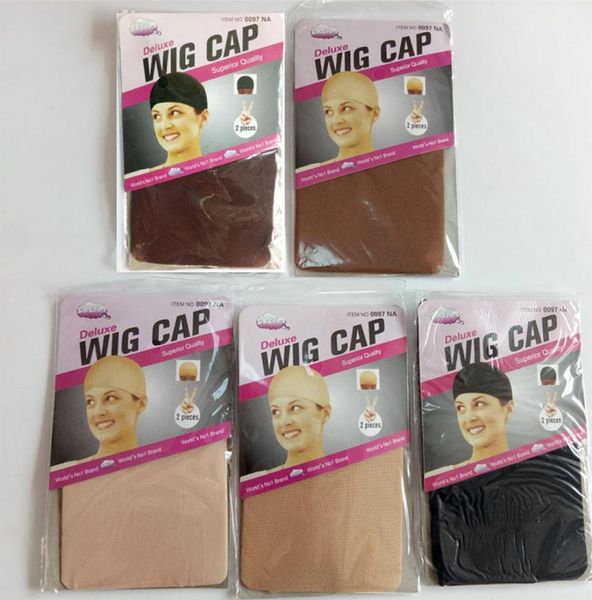 

12 pieces clearance quality deluxe wig cap hair net for weave hair wig nets stretch mesh wig cap for making wigs size4632116, Black;brown