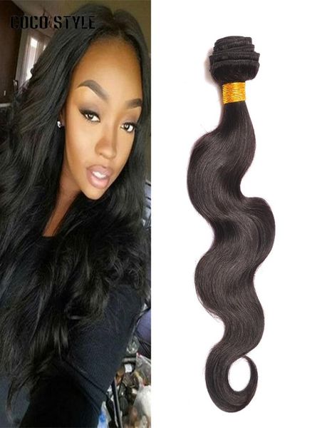 

peruvian malaysian indian brazilian body wave wavy virgin human hair weave bundles unprocessed 8a remy hair extensions natural col4954358, Black