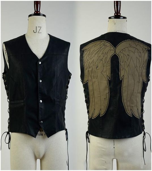 

the walking dead daryl dixon vest angel wings jacket motorcycle vest halloween costume for men y18926116509727, Red;black