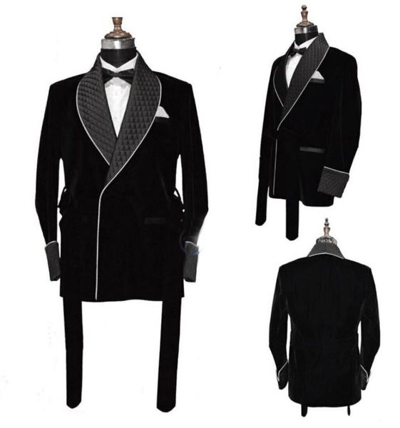 

winter spring velvet mens tuxedos overcoats long jacket groom party prom coat business wear outfit one suit3735668, Black;gray