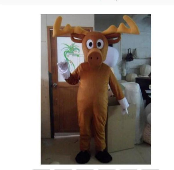 

mascot reindeer mascot costume fancy dress sika deer cartoon character costume character costume for halloween, Red;yellow