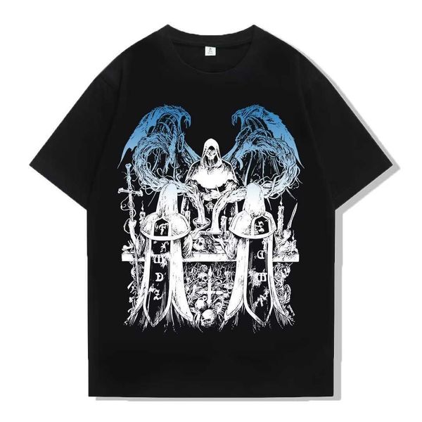 

stussyss original european and american high street short sleeved vintage dark high street explosion t-shirt for men shirt spaceman stussys, White;black