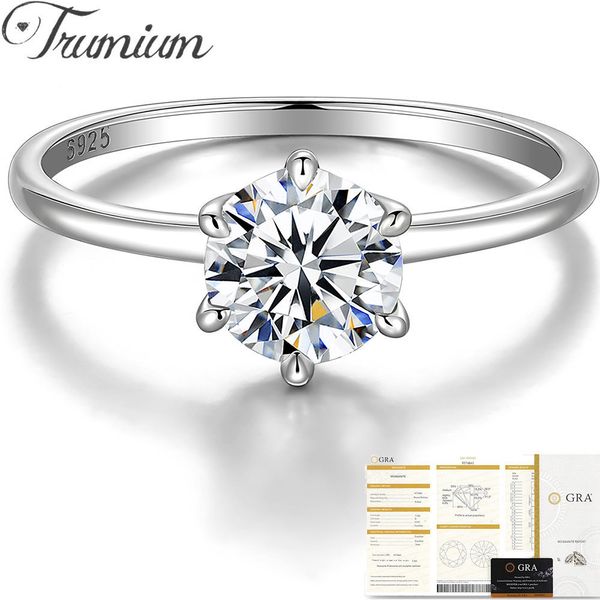 

wedding rings trumium real 051 ct d color diamond engagement for women s925 sterling silver bands fine jewelry 230627, Slivery;golden