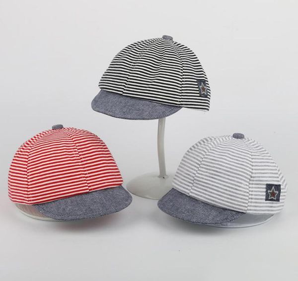 

baby hats for boys newborn summer cotton casual striped soft eaves baseball infant accessories boy beret2045177, Yellow