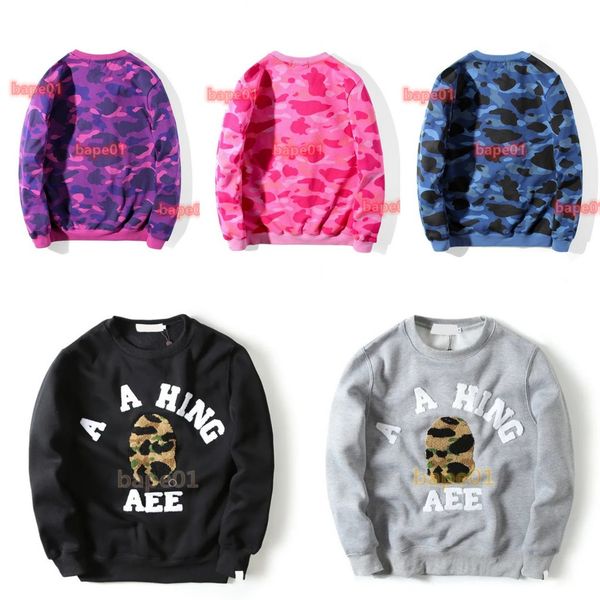 

men hoodies camouflage designer hoodie men women long sleeve jacket casual hooded sweatshirts size m-xxl, Black