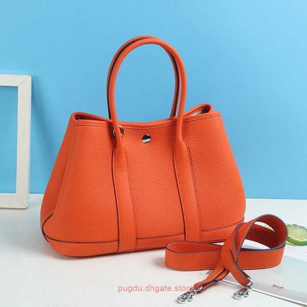 

party garden h home designer tote bags 2023 new litchi pattern layer cow leather women's handbag bag h soft garden messenger with real