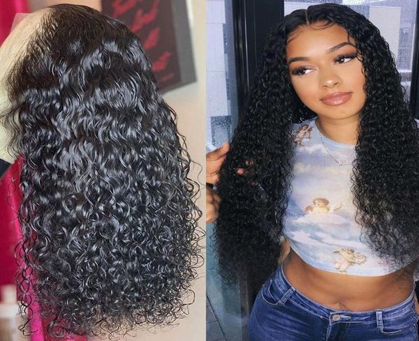 

kinky curly hair wigs pre plucked natural hairline full lace wigs 150 human hair wigs with baby hair3854381, Black