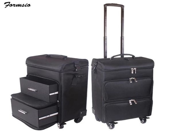 

women nail cosmetic bag beauty suitcase trolley large cosmetic makeup box professional cx2006246041954