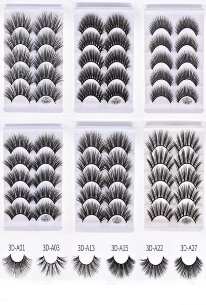 

new 5 pairs soft fake 3d mink hair false eyelashes handmade wispy fluffy long faux mink lashes natural eye makeup tools6668388