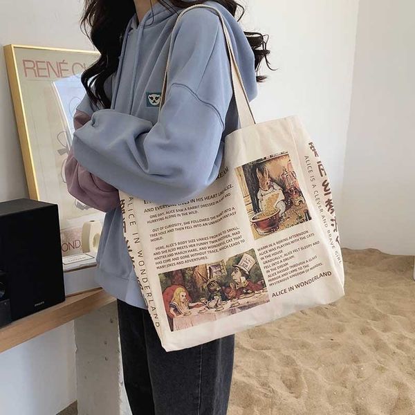 

shopping bags design women canvas shoulder bag students book cotton cloth handbags tote for girls 230628