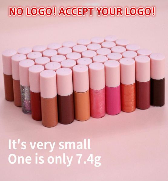 

no brandmini glossy lip gloss pink cover lipgloss private label cosmetics round tube smooth moist lips glaze5081503