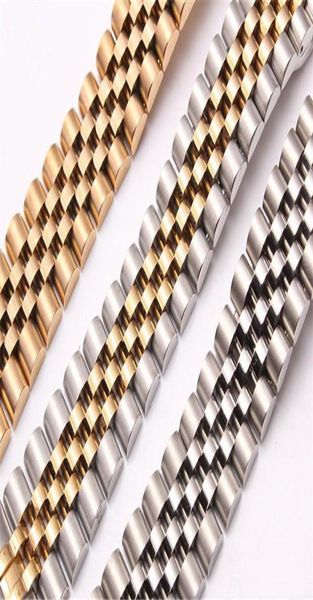 

stainless steel 5 links watch bands goodtable 13mm new grade pure solid 316l bracelets curved end used for watchband7691124, Black;brown
