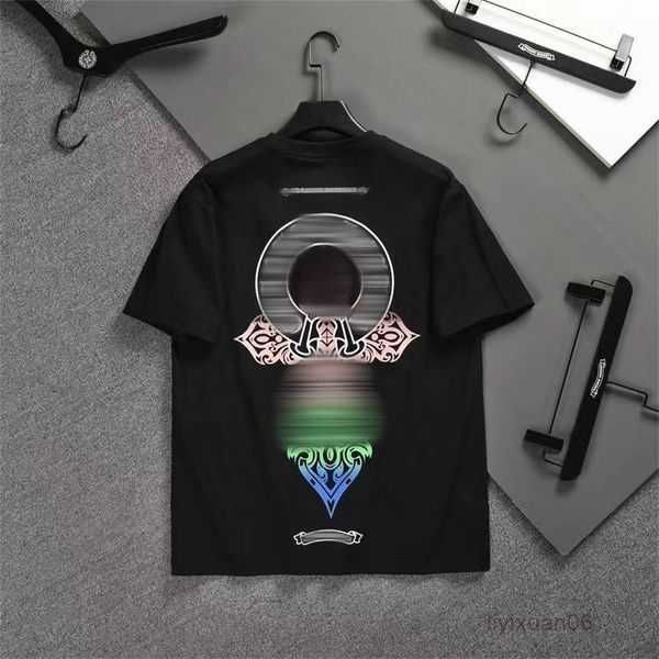 

designer mens t shirt chrome summer sweatshirts heart ch short sleeve shirts loose hip hop chromees hearts fashion horseshoe sanskrit cross, White;black