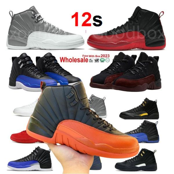 

12 brilliant orange 12s basketball shoes stealth flu game black taxi twist playoff indigo with box men shoe 2024 hot