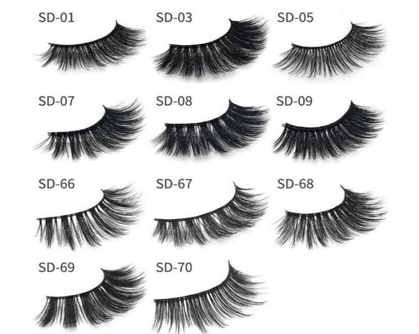 

11 styles selling 1pairlot 100 real siberian 3d full strip false eyelash long individual eyelashes lashes extension4575773
