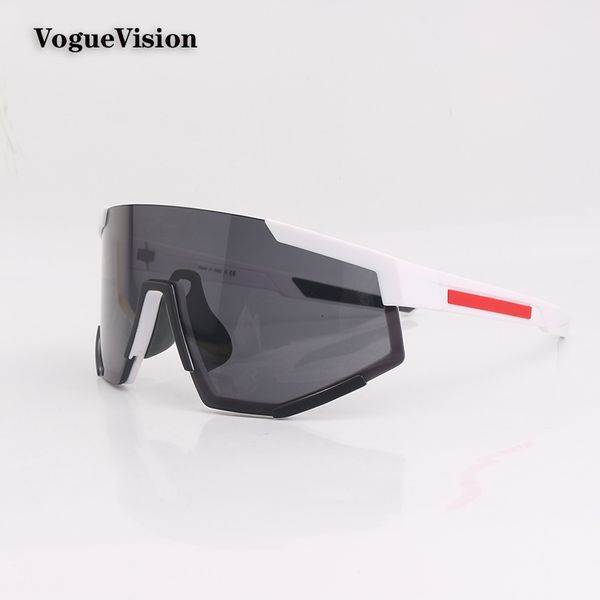 

sunglasses goggle sunglasse fashion outdoors mask sunglasses with red line one temples wrap for men driving 230628, White;black