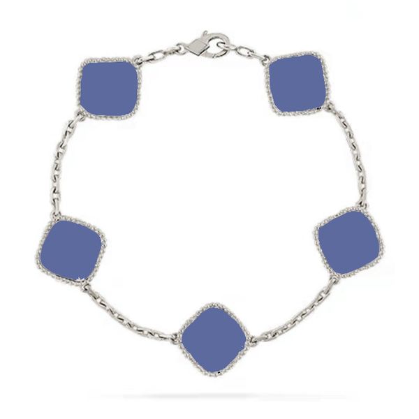 

4 four leaf bracelet clover bracelet gold jewelry designer jewelrys 18k gold silver plate agate diamond charm bracelets for women men weddin, Golden;silver