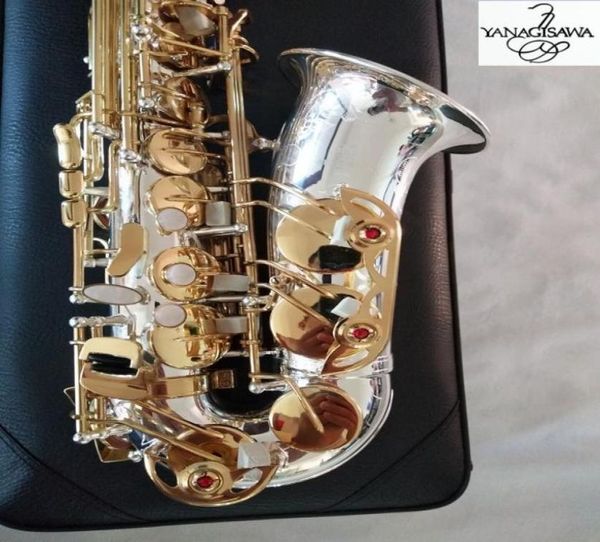 

brand new japan yanagisawa awo37 alto saxophone silver gold key super professional sax with case real po3261514