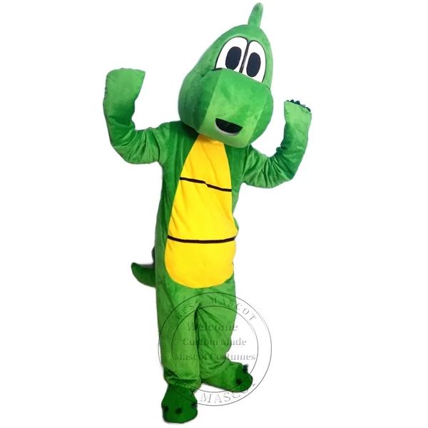 

super cute green lightweight dinosaur mascot costume anime cartoon theme fancy dress, Red;yellow