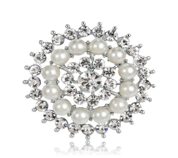 

crystal star brooch pins pearl rhinestone fashion brooches wedding party jewelry for men and women5460781, White