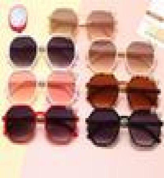 

ins kids bows sunglasses fashion polygon metail frame ocean sunglasses children beach sunglass uv400 kids sunblock adumbral a20775977629, Blue