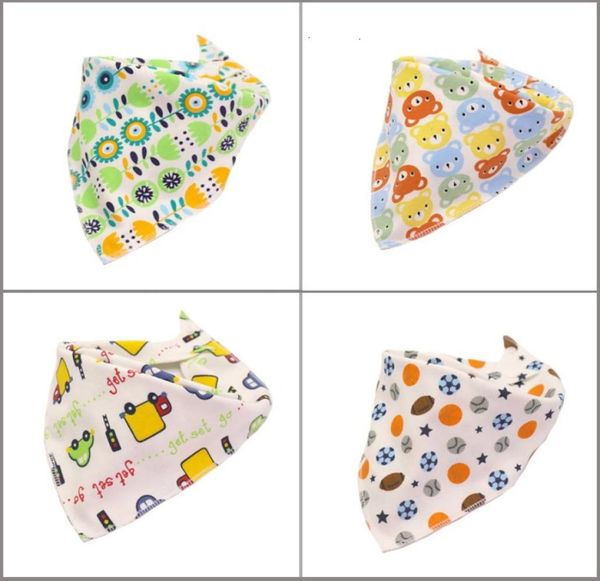 

baby print saliva towel baby infant boy girl designer clothes cotton triangle newborn turban bib scarf double snap9024326