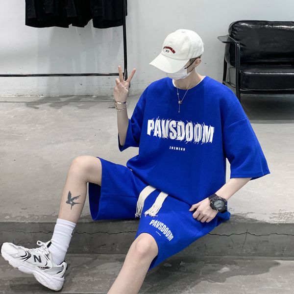 

men s tracksuits fashion men short sets hip hop rock casual suit tshirts shorts 2 piece set summer tracksuit 2023 plus  3xl 230629, Gray