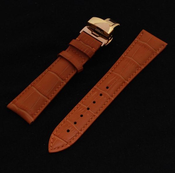 

22 20 18 16 14mm orange leather watchbands men women highquality soft waterproof strap watch band bracelets straps for watch3992252, Black;brown
