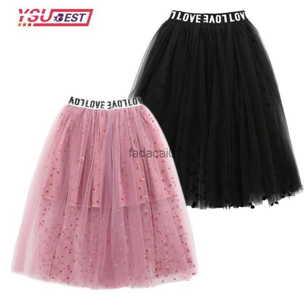 

fashion sequins girl skirt tutu baby kids girl princess mesh party dance ballet tutu skirts tule skirt girls children skirt long l230621, Black