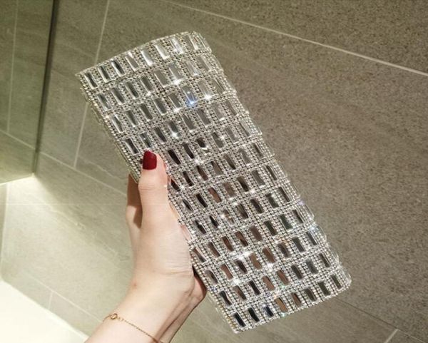 

sparky crystal women bridal hand bags for wedding flap evening clutches chain bag applique in stock bridal bags party blingbling4475258, Black