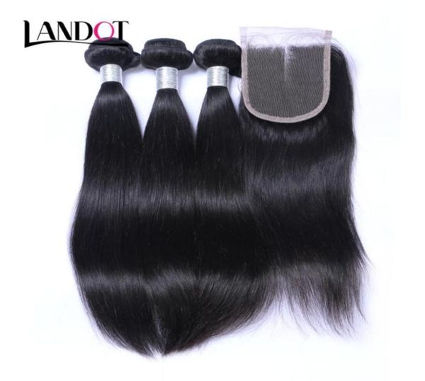 

9a malaysian virgin hair bundles with closure malaysian straight human hair weave and closures natural black color cuticle aligned5905661