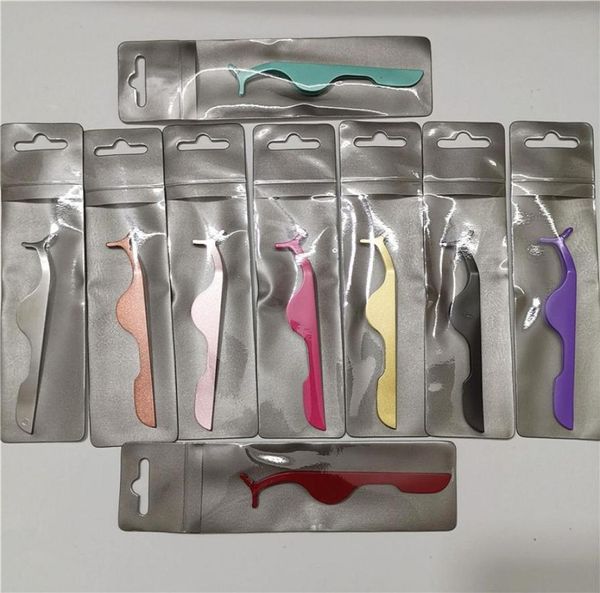 

9 styles false eyelash tweezers fake eye lash applicator eyelash extension curler nipper auxiliary clip clamp makeup tools with ba8722674