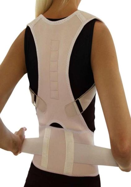 

waist support men and women sitting posture corrector adjustable magnetic shape body shoulder brace belt back vertebra correct the8041730, Black;gray