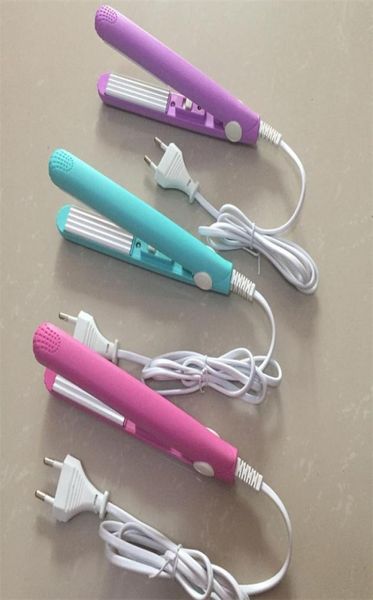 

mini hair straightener ceramic curling iron corrugate hair iron styling tools volume hair curler with ua uk eu plug3677764, Black