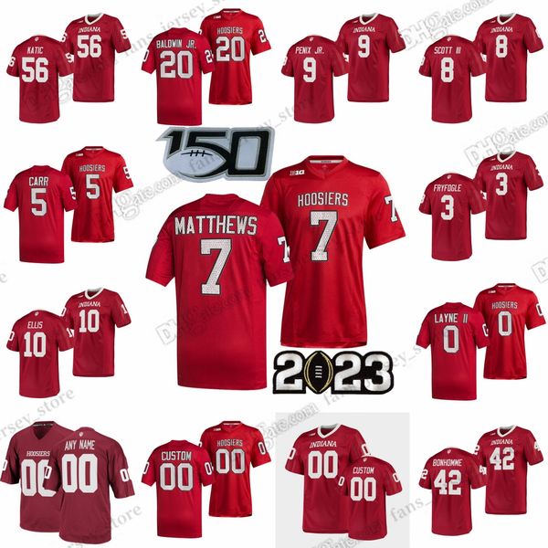 

custom ncaa college indiana hoosiers football jerseys zack merrill mike katic michael penix jr. stevie scott iii micah mcfadden bonhomme jac, Black