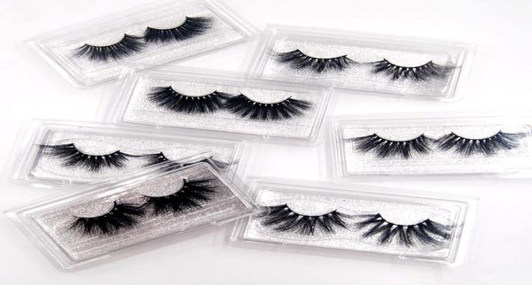 

25mm 5d mink eyelashes with transparent plastic box crisscross strands cruelty soft long fake eyelashes6553096