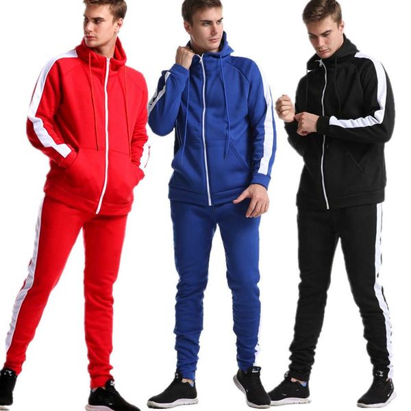 

new fashion color matching men's hoodie raglan sleeve cardigan sports large size sweater, Black