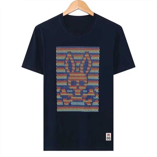 

shirt men's tshirts psychos bunnys skull rabbit print tees cartoon embroidery short sleeve fashion brand leisure men and women's c, White;black